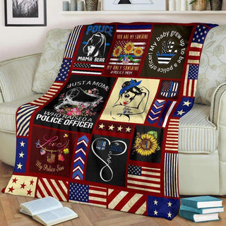 Gifts for Police Officers Gift For Mom BLANKET - Police Mom Strong