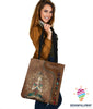 Gift For Hippie Namaste Leather Pattern Hippie Girl Tote Bag HG