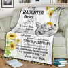 Gift For Elephant Lover Gift For Mom Elephant Sunflower Mom to Daughter Mommy Love Premium Blanket Mother Day Gift