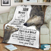 Gift For Wolf Lover Gift For Dad Wolf Dad to Son Native Premium Blanket Gift To Son