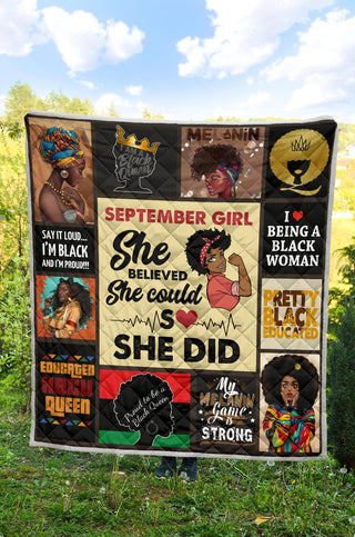 Black Pride September Girl Melanin Quilt Black And Proud 365