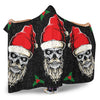 Evil Christmas Skull Santa Hooded Blanket