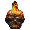 Skull Flames Zip Hoodie - designfullprint