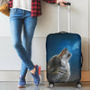 Washable Spandex Howling Wolf Print Luggage Cover 005 - designfullprint