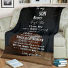 Gift For Mom Football Mom to Son Premium Fleece Blanket Mother Day Gift