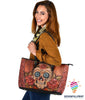 Skull Gift Flower Skull Leather Tote Bag HG