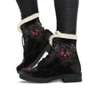 Smelting Skull Faux Fur Leather Boots