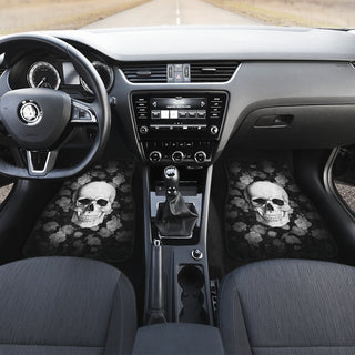 3D Skull design Universal-Fit Car Mat - DARK SKULL Black and White Skull Design (Set of 04) 002 - designfullprint