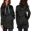 Dark Sugar Skull Women's Hoodie Dress - designfullprint