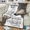 Gift For Wolf Lover Gift For Dad Wolf Dad to Daughter Premium Blanket Gift To Daughter