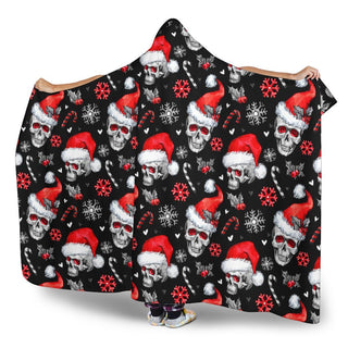 Skull Gift Skull Santa Christmas Pattern Sherpa Blanket HG