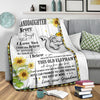 Gift For Elephant Lover Gift For Grandma Grandma to grand daughter Elephant Sunflower Blanket