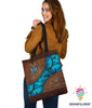 Gift For Butterfly Lover Teal Color Meaning Faith Hope Love Faux Butterfly Tote Bag HG
