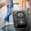 Washable Spandex Luggage Cover- Black&White Skul and Sword 011 - designfullprint