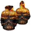 Skull Flames Zip Hoodie - designfullprint