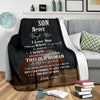 Gift For Mom Football Mom to Son Premium Fleece Blanket Mother Day Gift