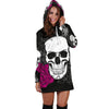 Floral Skull Hoodie Dress 011 - designfullprint