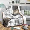 Gift For Wolf Lover Gift For Dad Wolf Dad to Son Native Premium Blanket Gift To Son
