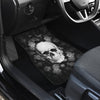3D Skull design Universal-Fit Car Mat - DARK SKULL Black and White Skull Design (Set of 02) 002 - designfullprint