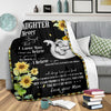Gift For Elephant Lover Mother Day Gift Mom to Daughter Elephant Sunflower Black Blanket