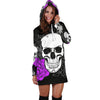 Floral Skull Hoodie Dress 010 - designfullprint
