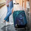 Washable Spandex Galaxy Wolf Print Luggage Cover 004 - designfullprint