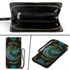 Gift For Hippie Lover Hippie Dragonfly Moon Stay Wild Moon Child Leather Wallet Long Wallet With Black Hand Strap HG