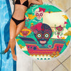 Lightweight Round Beach Blanket - Sugar Skull Skull Ship Mexican Skull 002