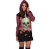Floral Skull Hoodie Dress 007 - designfullprint