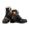 Gold Skull Chain Faux Fur Leather Boot