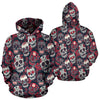 Red & White Skull Hoodies - designfullprint