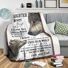 Gift For Wolf Lover Gift For Dad Wolf Dad to Daughter Premium Blanket Gift To Daughter