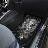 3D Skull design Universal-Fit Car Mat - DARK SKULL Black and White Skull Design (Set of 02) 001 - designfullprint