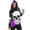 Floral Skull Hoodie Dress 010 - designfullprint
