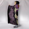 Ultra Soft Wool 3D Sugar Skull Purple Floral Hooded Blanket 012 - designfullprint