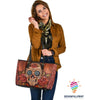 Skull Gift Flower Skull Leather Tote Bag HG