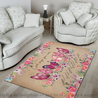Gift For Butterfly Lover Breast Cancer Butterflies God Says You Are Rectangular Rug
