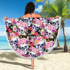 Ultra-soft & Lightweight Round Beach Blanket - Skull of Flower Garden 008 - designfullprint