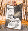 Gift For Wolf Lover Gift For Dad Wolf Dad to Daughter Premium Blanket Gift To Daughter