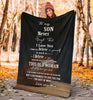 Gift For Mom Football Mom to Son Premium Fleece Blanket Mother Day Gift
