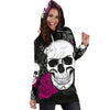 Floral Skull Hoodie Dress 011 - designfullprint