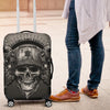 Washable Spandex Luggage Cover- Black&White Skul and Sword 011 - designfullprint