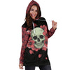 Floral Skull Hoodie Dress 007 - designfullprint