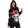 Floral Skull Hoodie Dress 009 - designfullprint
