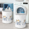 Laundry Basket, Clothes Basket Laundry Hamper with Rope,Cute Cartoon Nursery Hamper for Kids Room, Toy Storage, Elephant Basket,