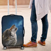 Washable Spandex Howling Wolf Print Luggage Cover 005 - designfullprint