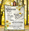 Gift For Elephant Lover Gift For Mom Elephant Sunflower Mom to Daughter Mommy Love Premium Blanket Mother Day Gift
