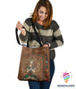 Gift For Hippie Namaste Leather Pattern Hippie Girl Tote Bag HG