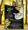 Gift For Elephant Lover Aunt to Niece Elephant Sunflower Premium Blanket