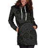 Dark Sugar Skull Women's Hoodie Dress - designfullprint